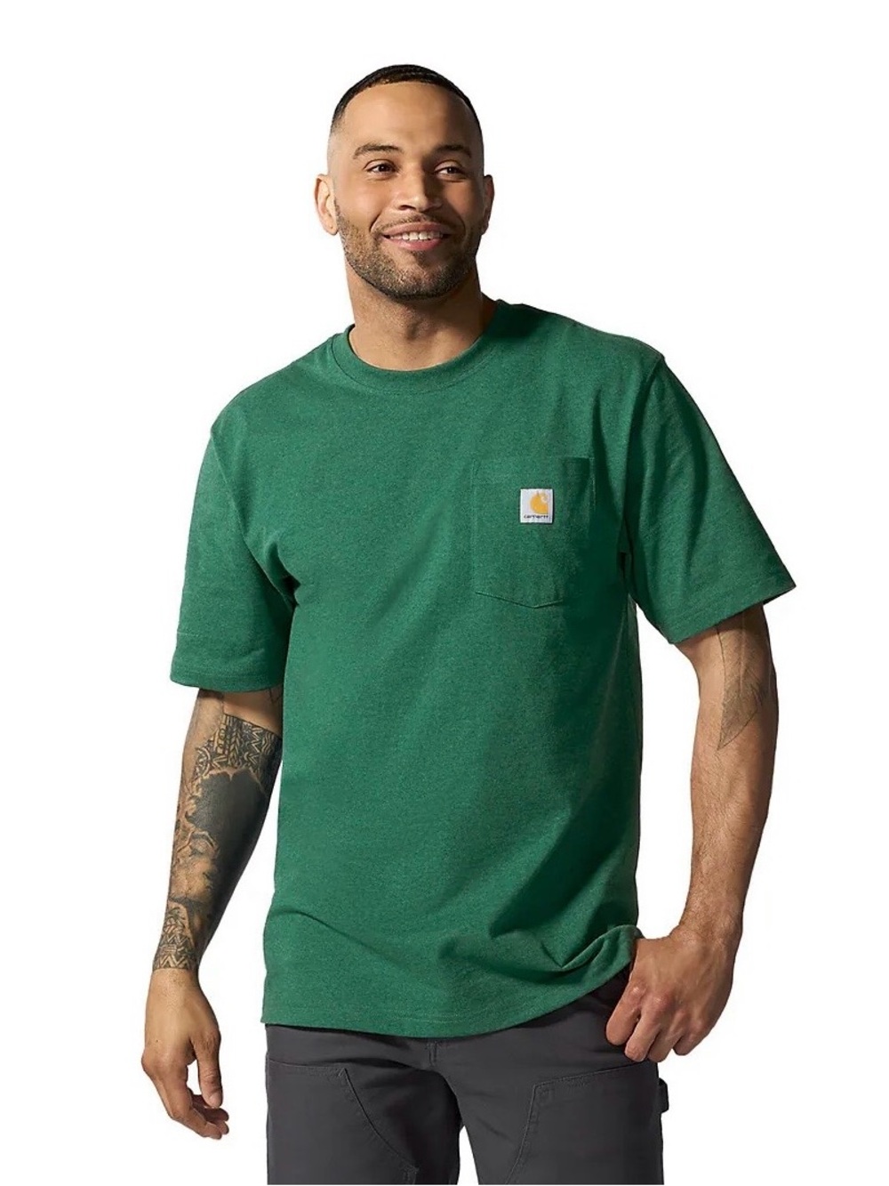 Carhartt Iconic K87 Pocket T-Shirt Streetwear Loose Fit Casual Work Green SZ M